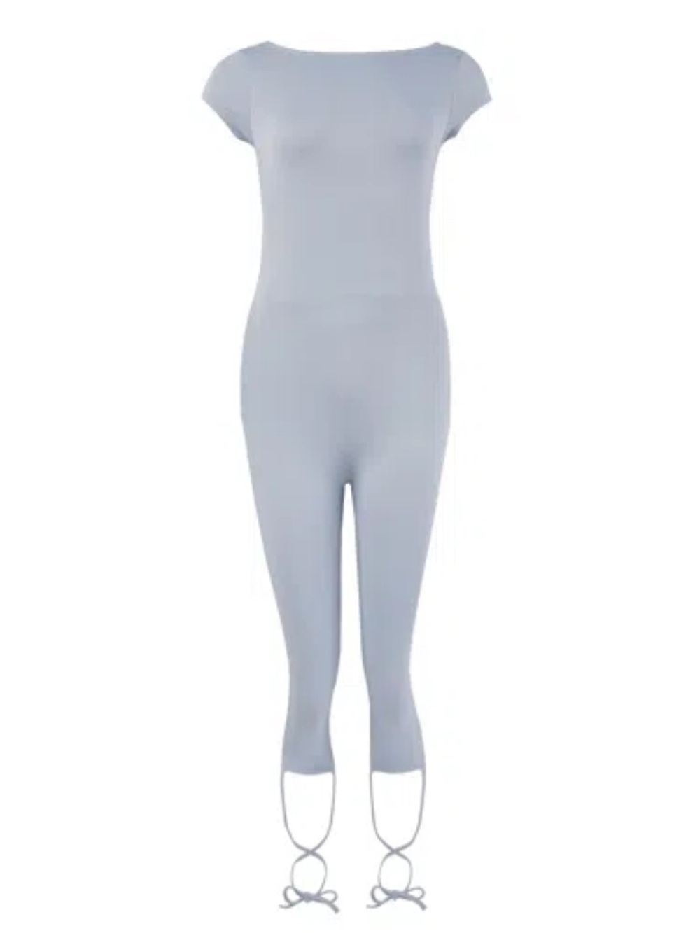 My Mum Made It Lace Back Tie Capri Unitard Bodysuit Jumpsuit Size XS Blue